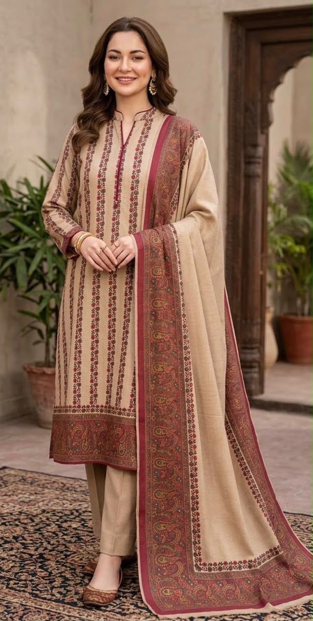 Indian Pashmina Printed- 3 Piece- Unstitched Collection'26