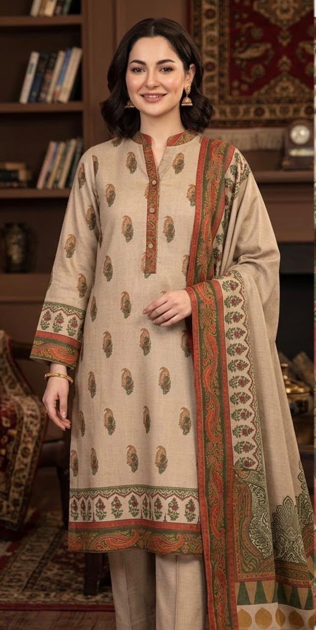 Indian Pashmina Printed- 3 Piece- Unstitched Collection'26