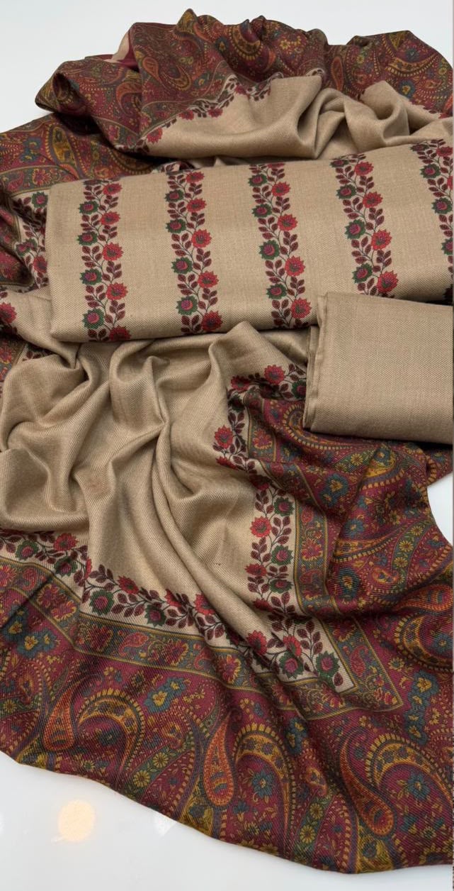 Indian Pashmina Printed- 3 Piece- Unstitched Collection'26
