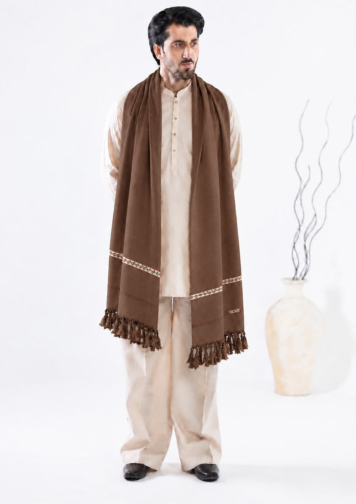 Almirah- Men's Wool Shawl- Brown
