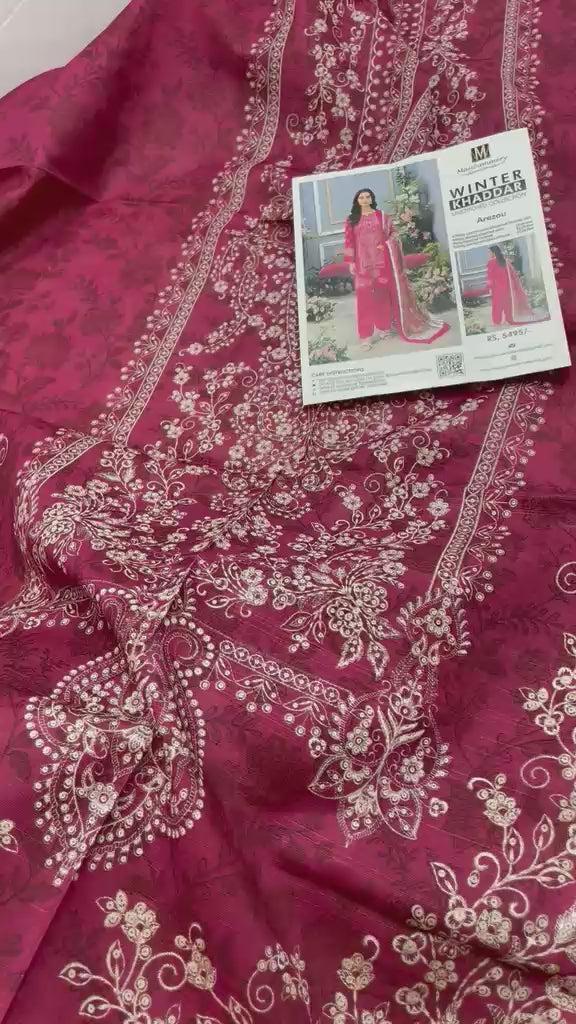 Mausummery Unstitched Khaddar Collection 3pc | AREZOU