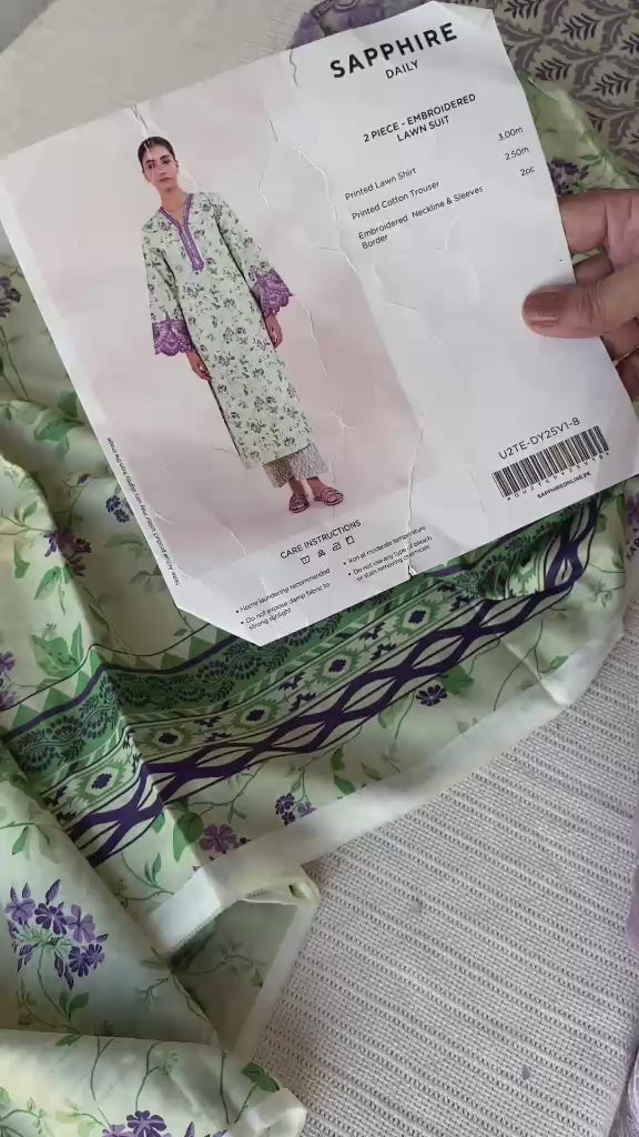 Sapphire- 2 Piece - Embroidered Lawn Suit
