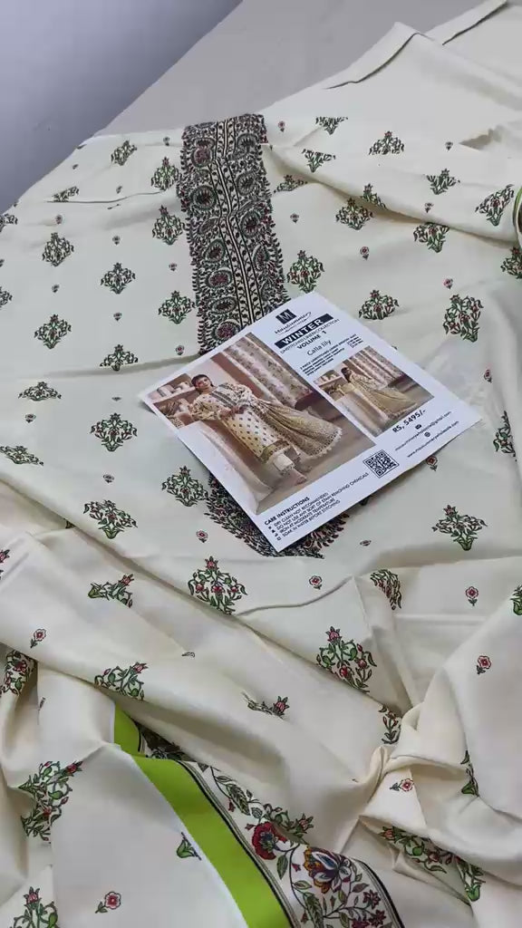 Mausummery Printed Linen Winter Unstitched – Calla Lily