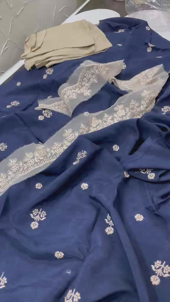 Maria B- Unstitched Korean Silk 2 piece Leftover