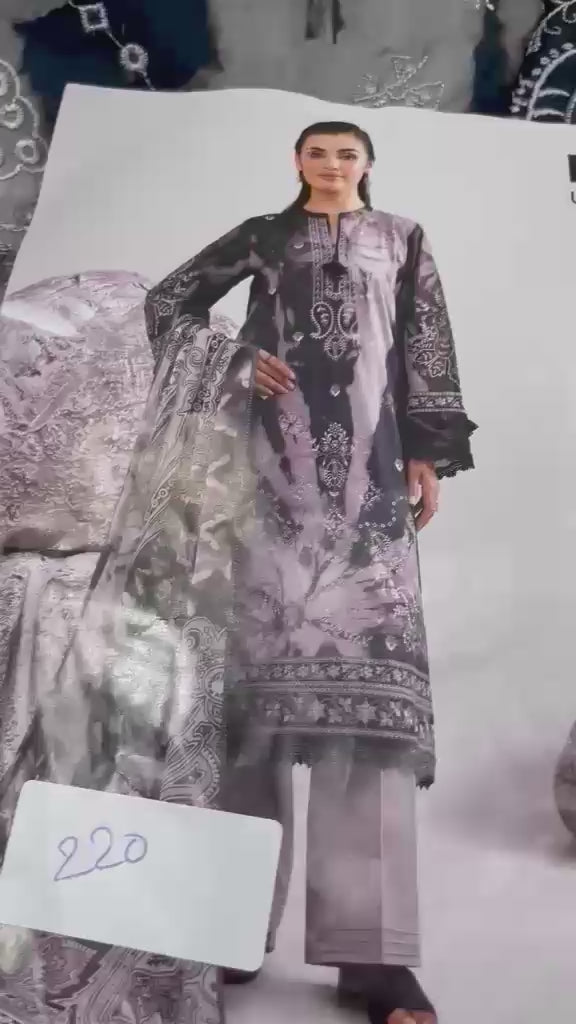 3 Piece -Nishat Linen Printed Embroidered Suit - 42502037