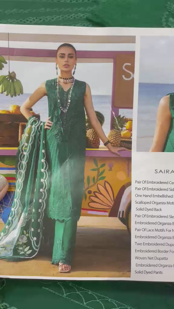 Crimson Luxury Lawn by Saira Shakira Unstitched Collection 2024 | 2A