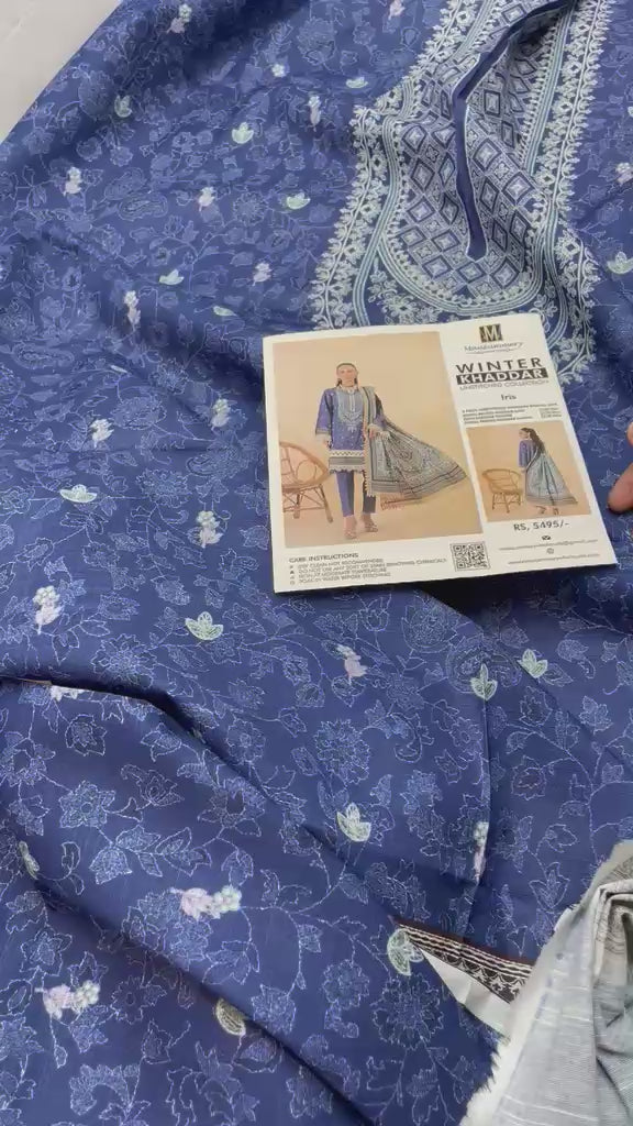 Mausummery Unstitched Khaddar Collection 3pc | IRIS