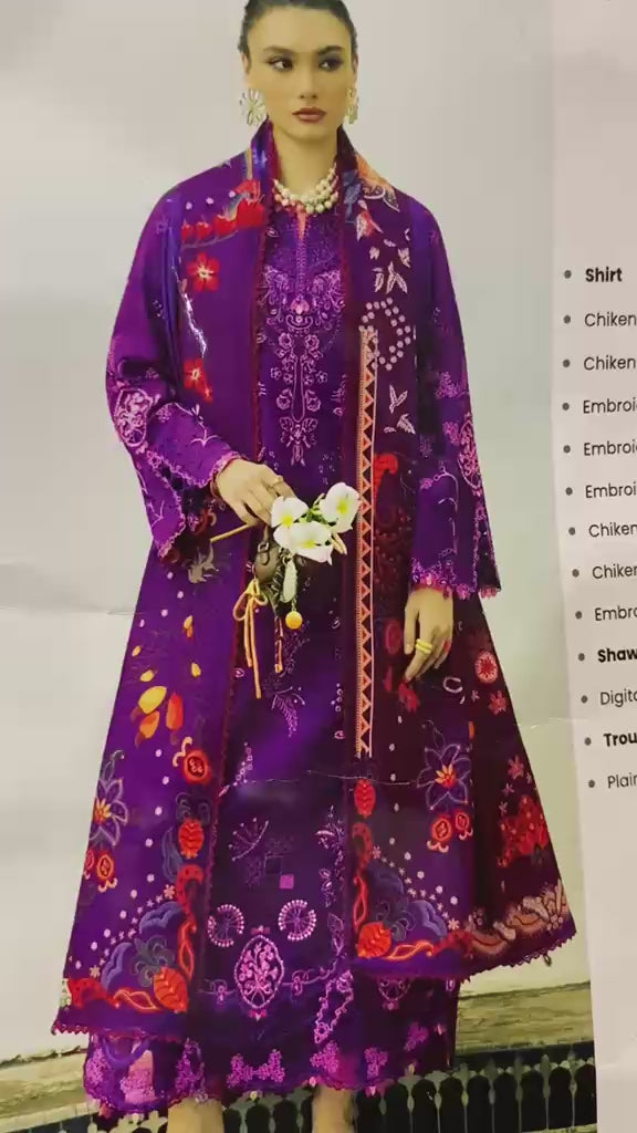 Qalamkar - Qline Luxury Linen Collection - Iris - Unstitched