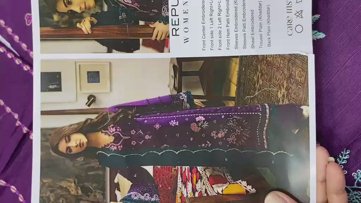 Republic Womenswear Rosalee Unstitched Khaddar 3Pc Suit Mirea