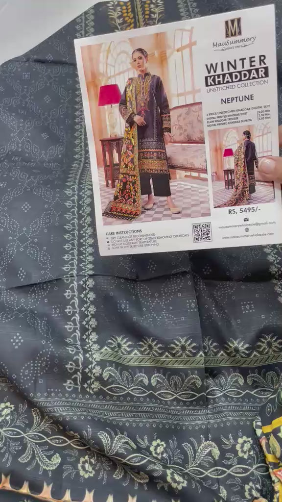 Mausummery Unstitched Khaddar Collection 3pc | NEPTUNE