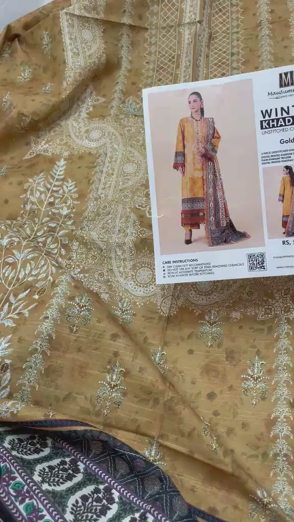 Mausummery Unstitched Khaddar Collection 3pc | HAZEL