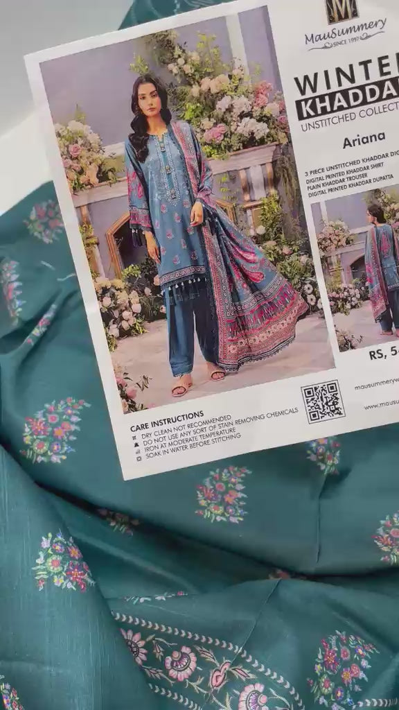 Mausummery Unstitched Khaddar Collection 3pc | ARIANA