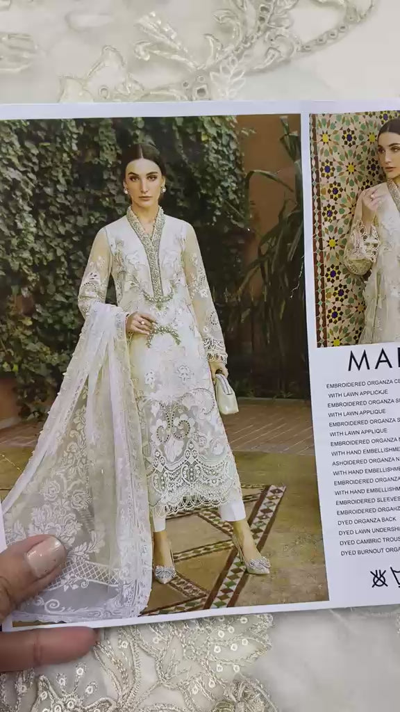 Embroidered Organza Suit By- Maria B