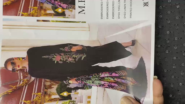 Maria.B MPrints Embroidered Twill Linen Unstitched 3Pc Suit