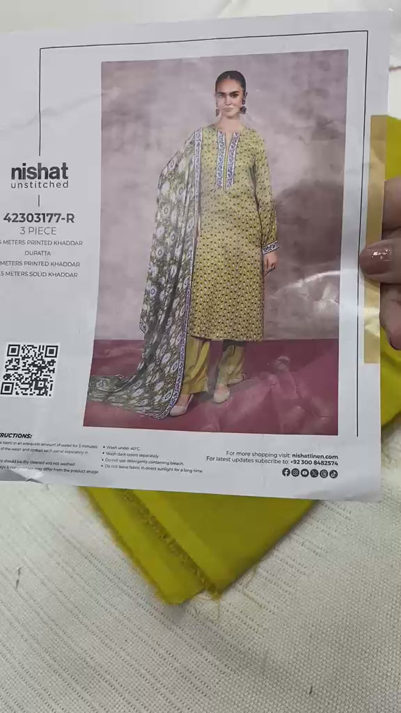 Nishat Linen- 3 Piece - Printed Suit - 42303177-R