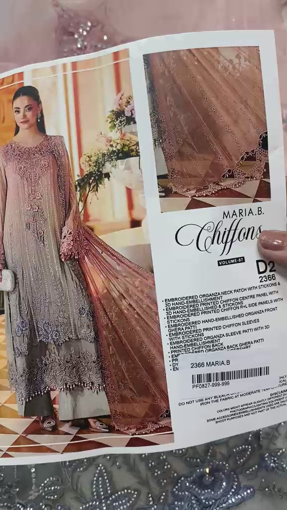 MARIA-B- 3 Piece Embroidered Chiffon Suit