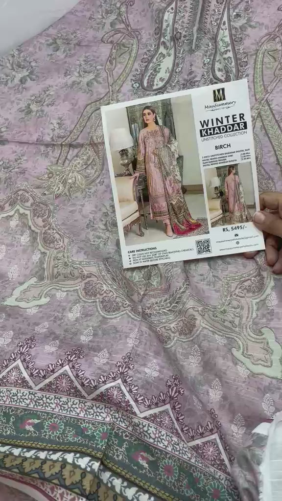 Mausummery Unstitched Khaddar Collection 3pc | BIRCH