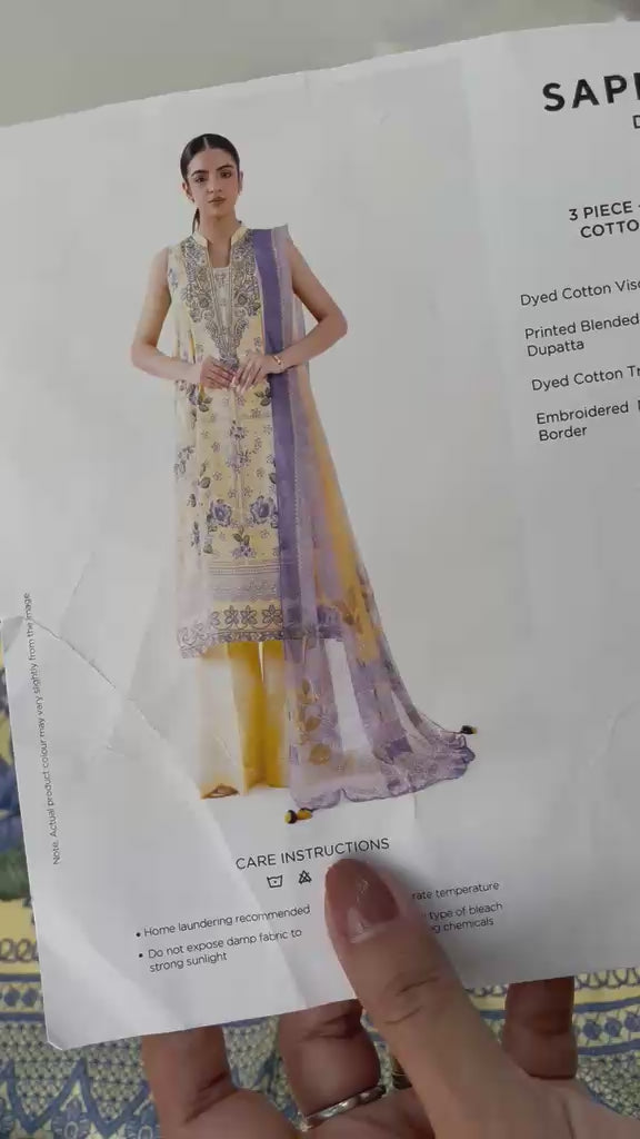 Sapphire- 3 Piece - Printed Cotton Viscose Suit