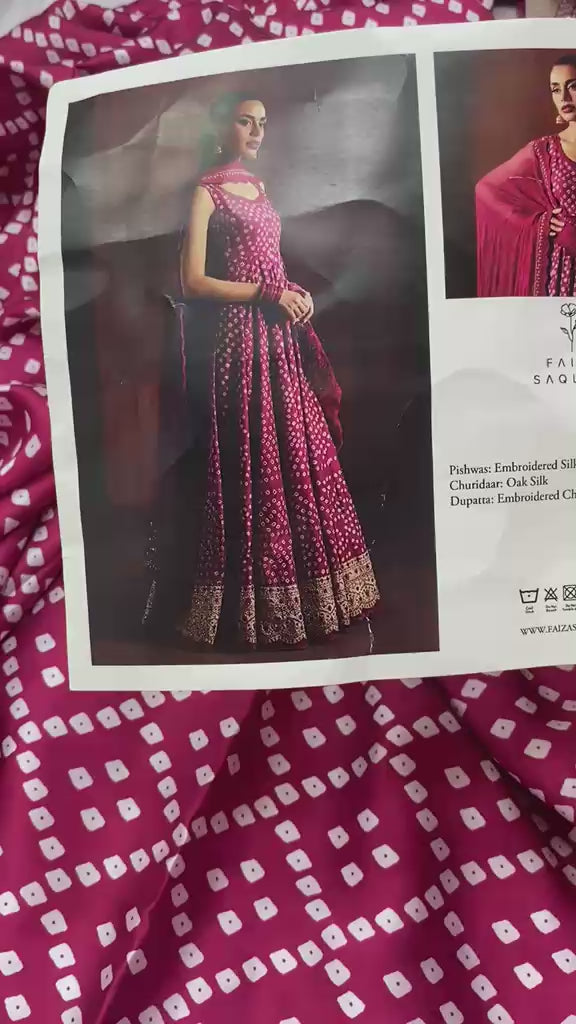 Faiza Saqlain Luxury Silk Chunri 3 Piece -Gulinar- A Plus Copy