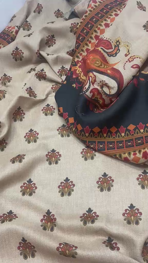 Indian Pashmina Printed- 3 Piece- Unstitched Collection'26
