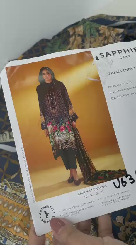 Sapphire- 3 Piece - Printed Lawn Suit