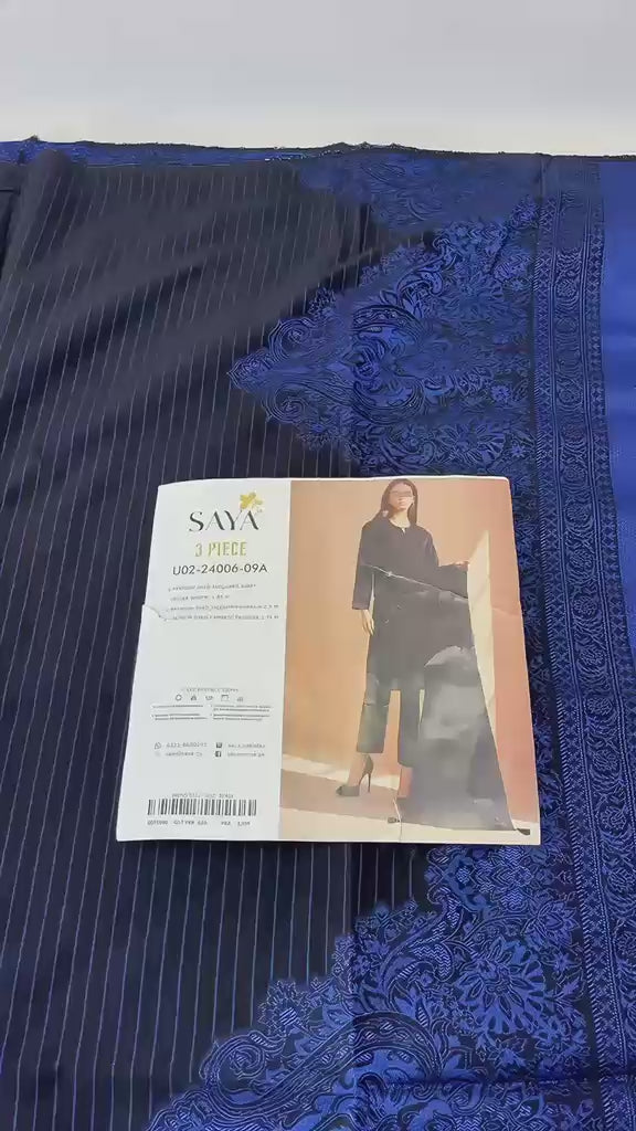 SAYA- Unstitched Printed Dyed Printed Jacquard 3 Piece