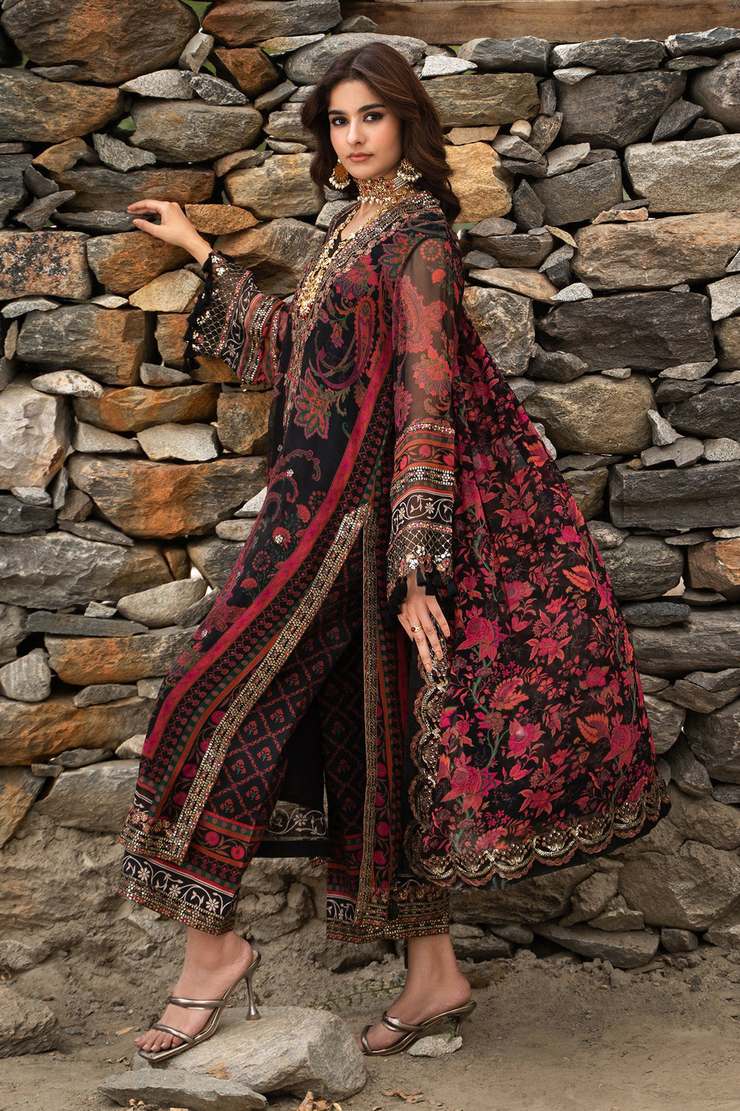 Charizma- 3-PC Unstitched Embroidered Chiffon Collection VSLW6-16