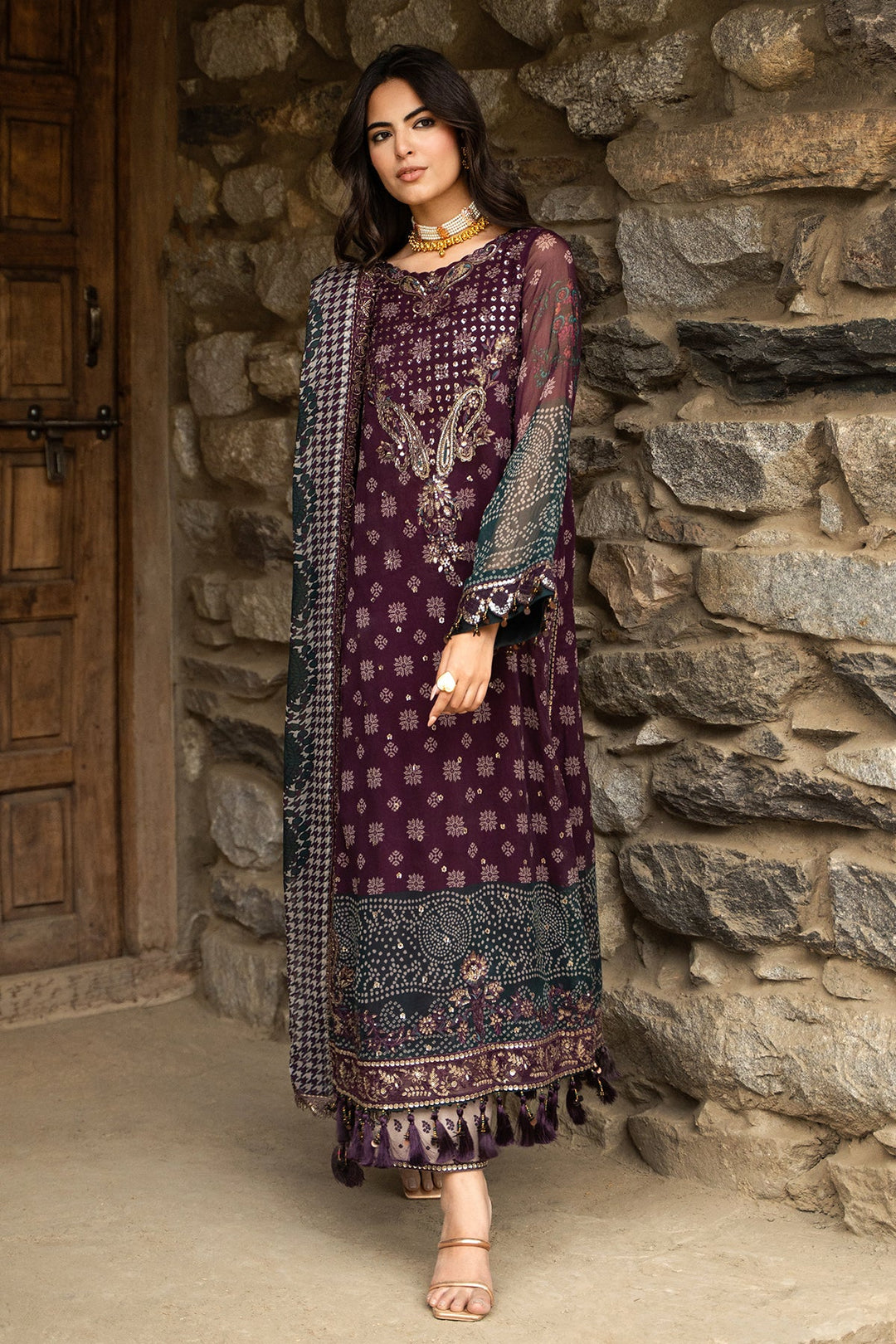 Charizma- 3-PC Unstitched Embroidered Chiffon Collection VSLW6-12