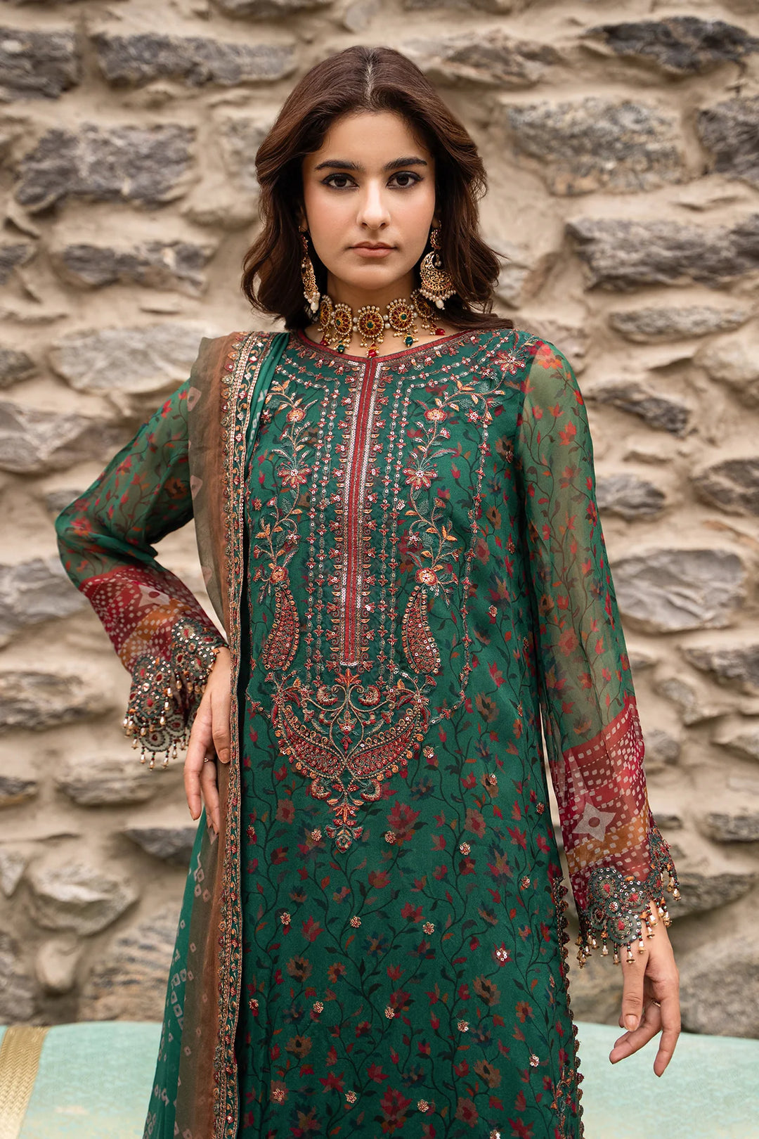 Charizma- 3-PC Unstitched Embroidered Chiffon Collection VSLW6-14