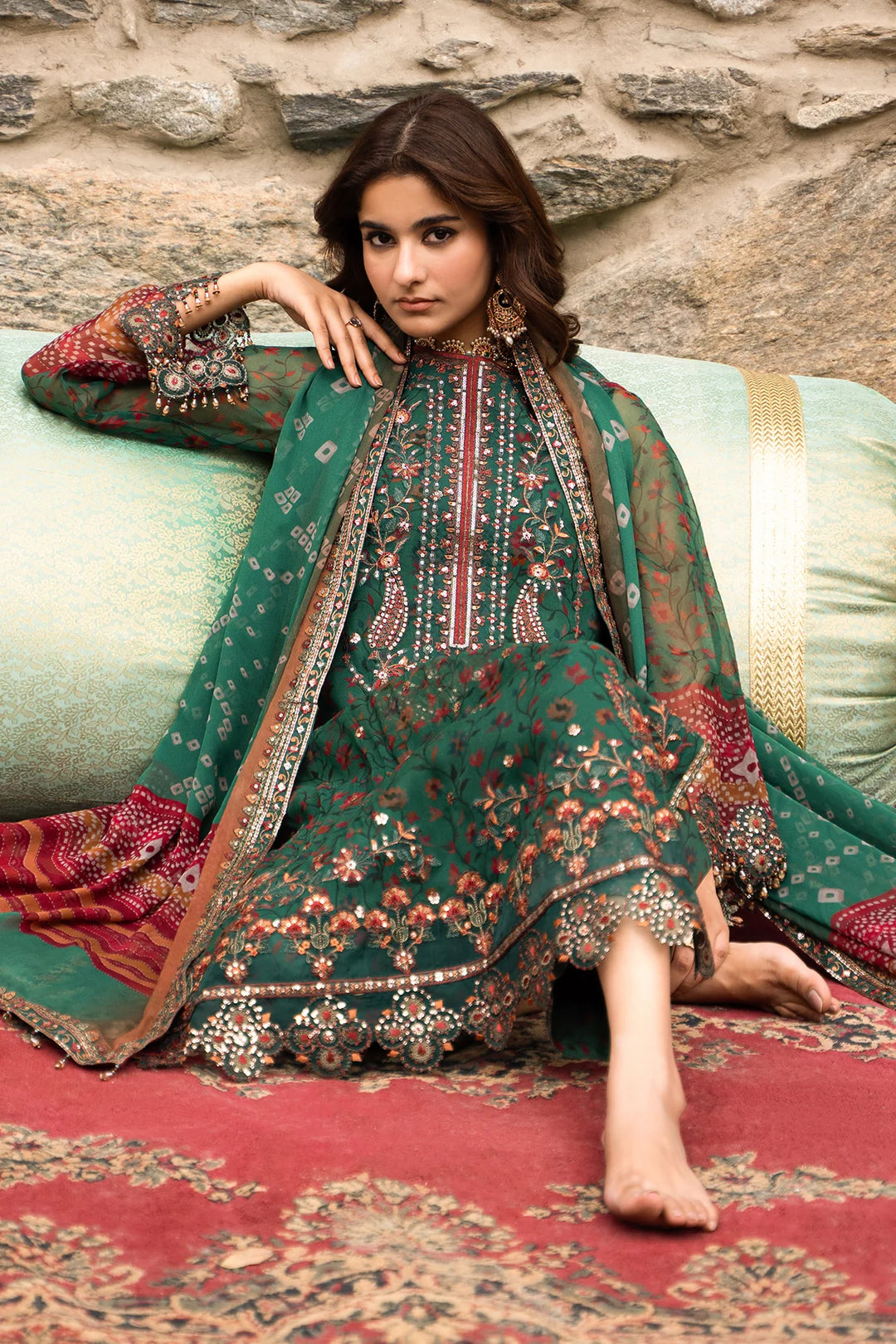 Charizma- 3-PC Unstitched Embroidered Chiffon Collection VSLW6-14